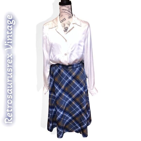 Vintage 70’s Twee Funky Plaid Jacket & Skirt Suit Set, Large, Trissi - Picture 8 of 8